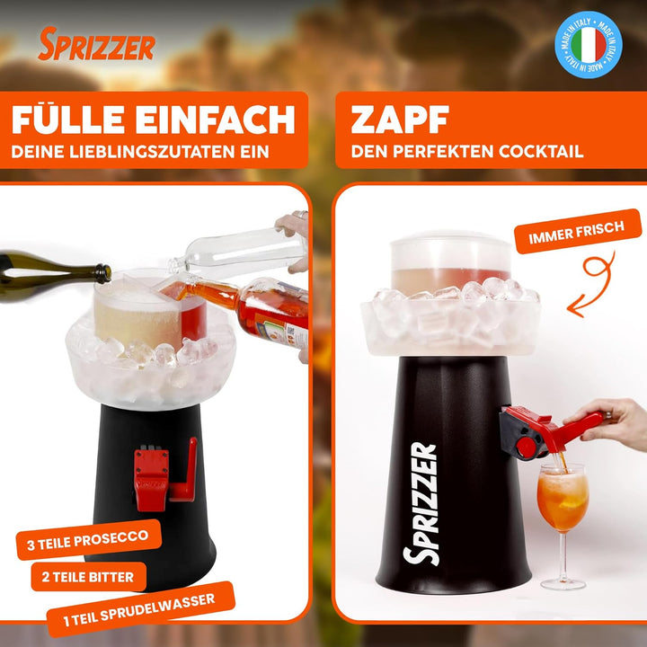 Sprizzer - Aperol Spritz Maschine für Spritz, Dispenser und Mischer mit Eisbehälter für Aperitif, Ma