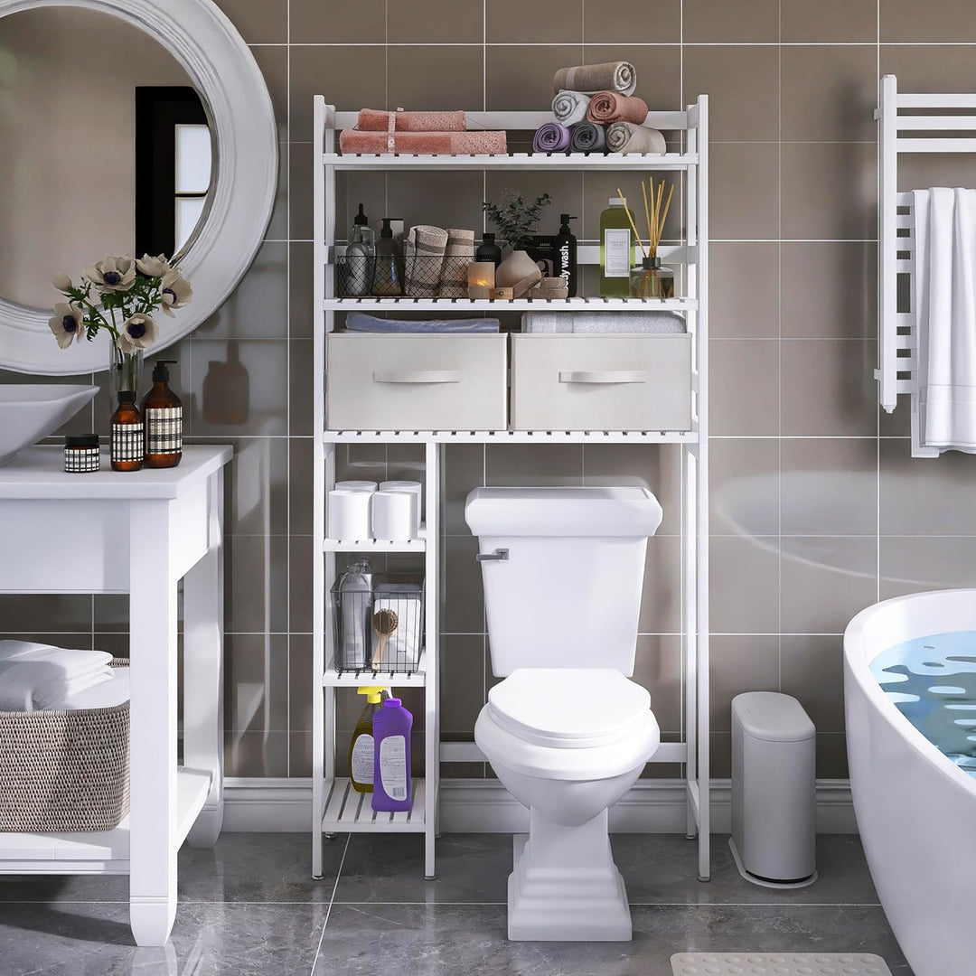 SMIBUY über der Toilette Aufbewahrung mit Schubladen, grossem platzsparenden Ständer im Badezimmer,