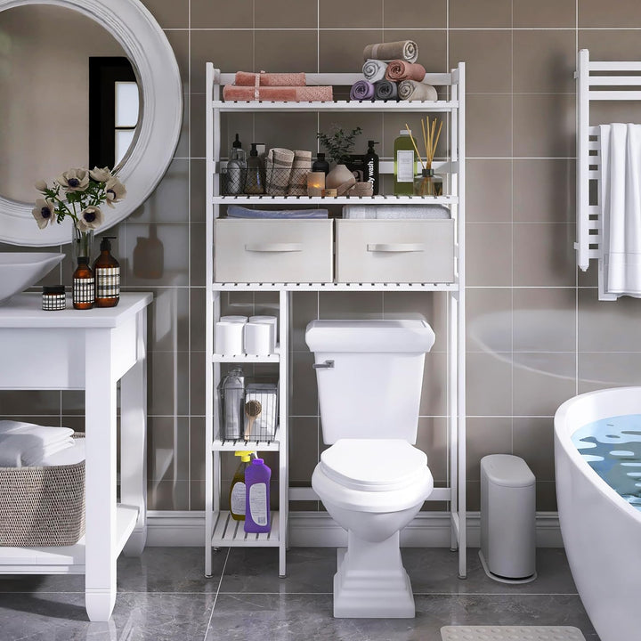 SMIBUY über der Toilette Aufbewahrung mit Schubladen, grossem platzsparenden Ständer im Badezimmer,
