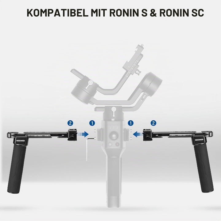 NEEWER Dual Griff Kompatibel mit DJI RS 2/RSC 2/RS 3/RS 3 Pro Ronin S Ronin SC Kamera Gimbal, Doppel