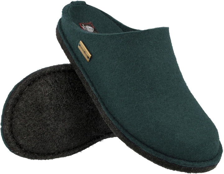 HAFLINGER Flair Soft Filzpantoffeln aus Wollfilz Hausschuh 36 EU Tannengrün, 36 EU Tannengrün
