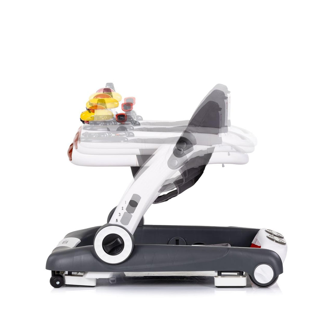 Chipolino Lauflernhilfe little Explorer 4 in 1 Laulernwagen Musik Stopper Räder grau, grau