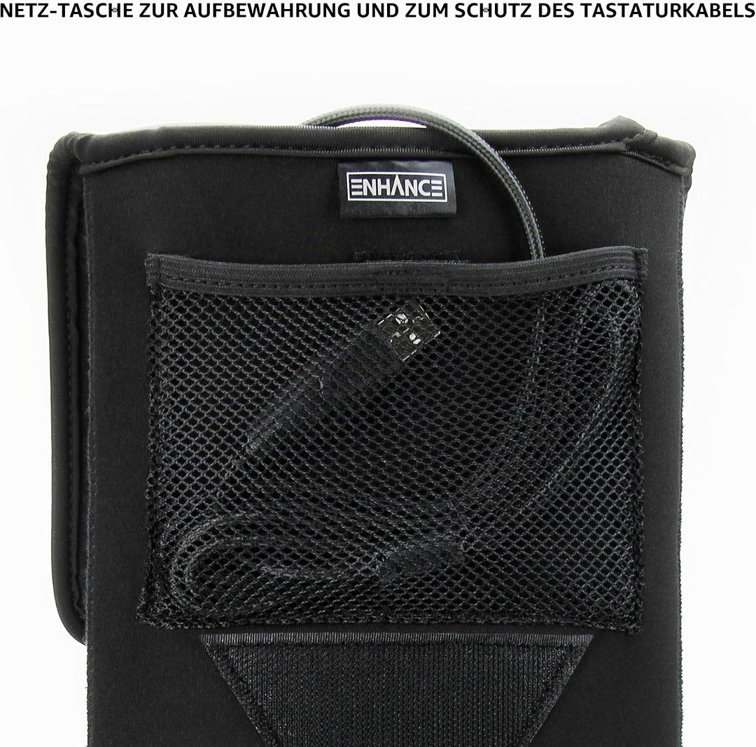 ENHANCE Schutzhülle aus Neopren für mechanische Gaming-Tastatur (bis zu 45 cm) mit Tasche auf der Vo