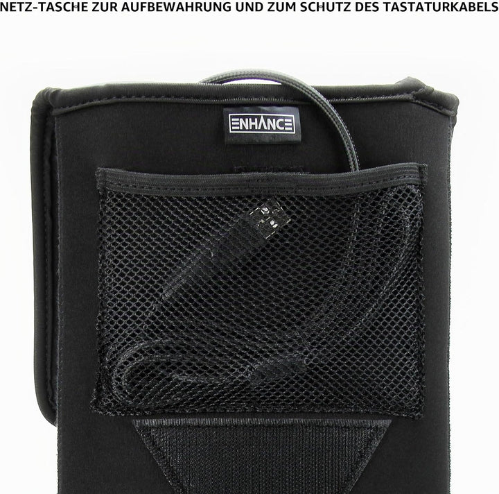 ENHANCE Schutzhülle aus Neopren für mechanische Gaming-Tastatur (bis zu 45 cm) mit Tasche auf der Vo