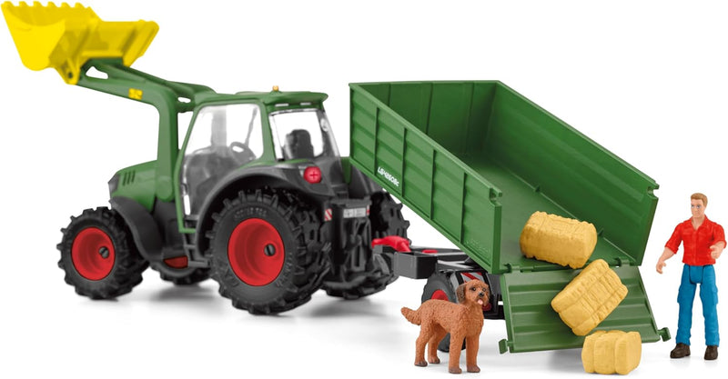 SCHLEICH 42608 Traktor mit Anhänger , ab 3 Jahren, Farm World & Farm World 42610 Bauernhof Zubehör S