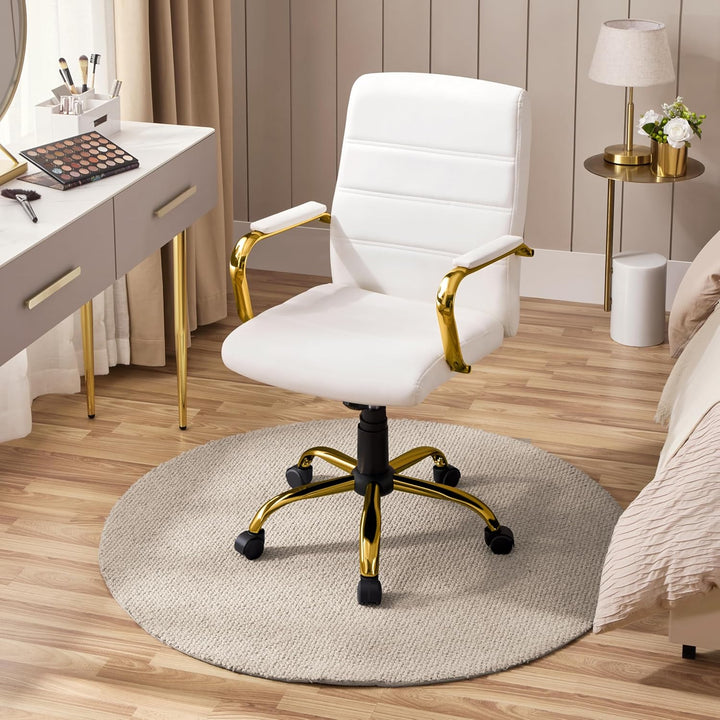 Yaheetech Bürostuhl ergonomischer Schreibtischstuhl, Drehstuhl mit Rollen, Bürohocker mit Armlehnen,
