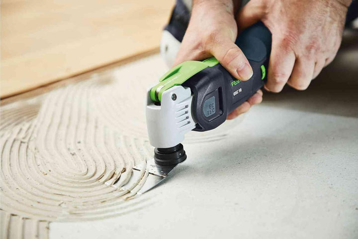 Festool Akku-Oszillierer OSC 18 E-Basic-Set VECTURO (mit Absaugvorrichtung, Ansetzhilfe, Tiefenansch