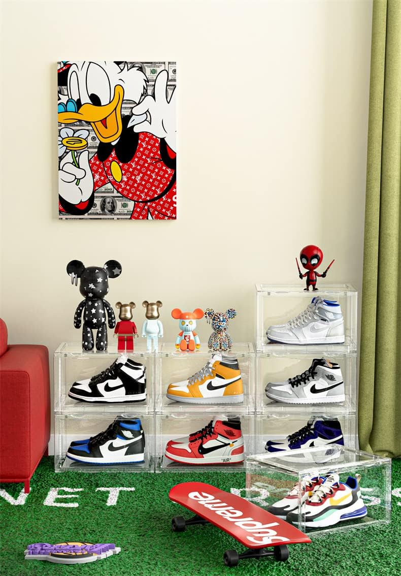 PUCHIKA Schuhbox, Schuhboxen stapelbar durchsichtig, Schuhboxen 6er-Set, durchsichtiges Schuhbox, Sc