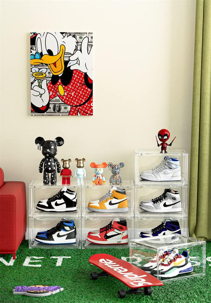 PUCHIKA Schuhbox, Schuhboxen stapelbar durchsichtig, Schuhboxen 6er-Set, durchsichtiges Schuhbox, Sc