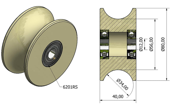 (80-34-12) 4 Stück x 80mm Durchmesser gefräste Nylon-Riemenscheibe verschiedene Rillengrössen Made i