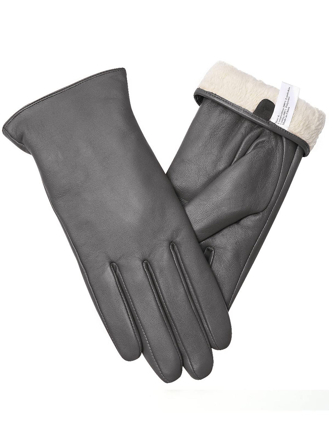 vislivin Vollhand Touchscreen-Handschuhe für Damen Leder Handschuhe Warmer Winter SMS Autofahren Han