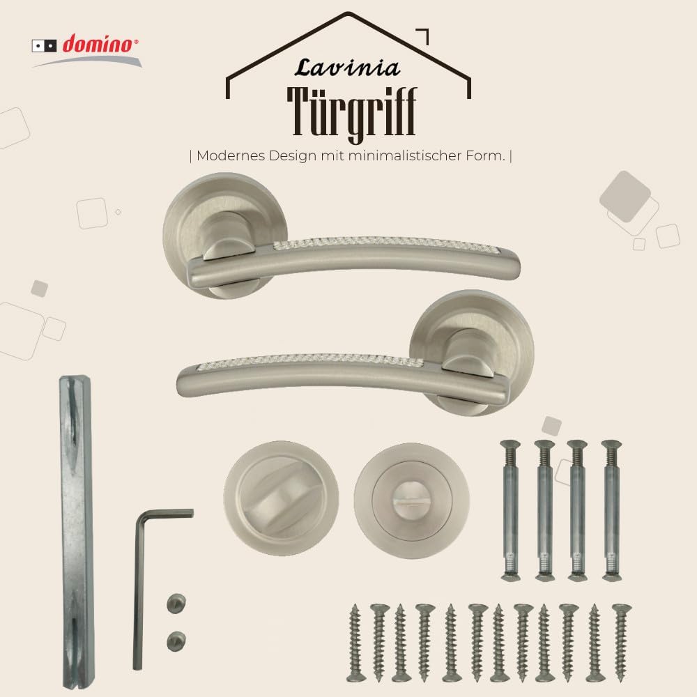 domino Türgriff LAVINIA-R M9 WC-Bad Drückergarnitur für Zimmertüren Türdrücker-Set Rosetten-Garnitur