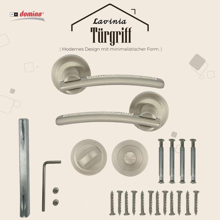 domino Türgriff LAVINIA-R M9 WC-Bad Drückergarnitur für Zimmertüren Türdrücker-Set Rosetten-Garnitur