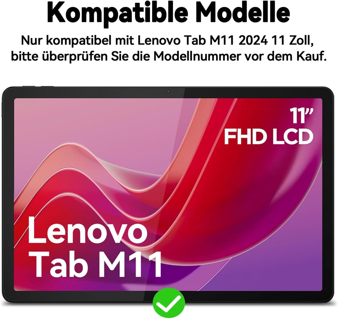 Bettdow für Lenovo Tab M11 2024 11" Tastatur Hülle, QWERTZ Abnehmbare Tastatur mit Schutzhülle für L