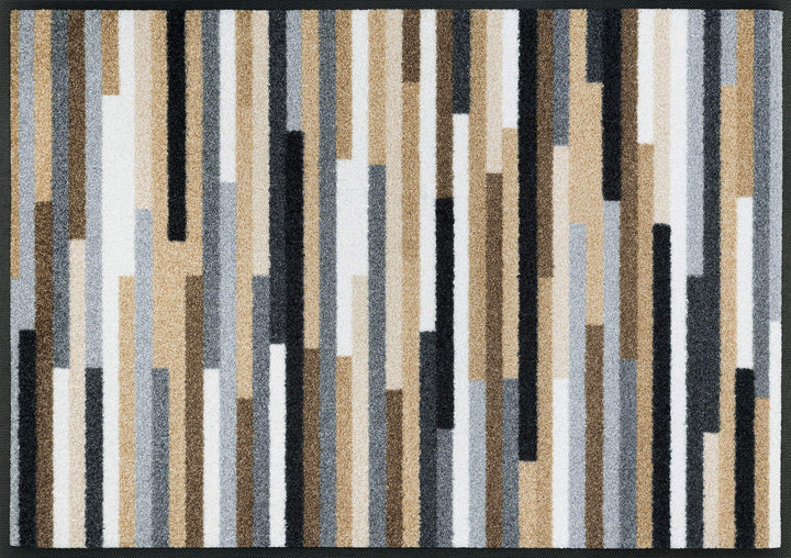 wash+dry Fussmatte, Mikado Stripes nature 60x85 cm, innen und aussen, waschbar 60 cm x 85 cm, 60 cm