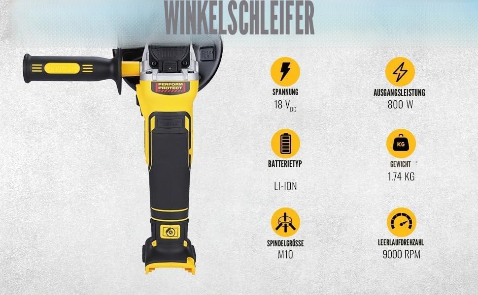 Dewalt Winkelschleifer, DCG405N, 18 V, XR, Bürstenlos, 125 mm (nur Korpus) Abgewinkelt, Abgewinkelt