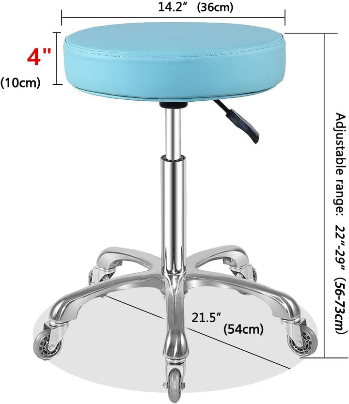 Ainilaily Hocker mit Rollen, Rollhocker höhenverstellbar 10cm Polsterung, Werkstatthocker Sitzhöhe B