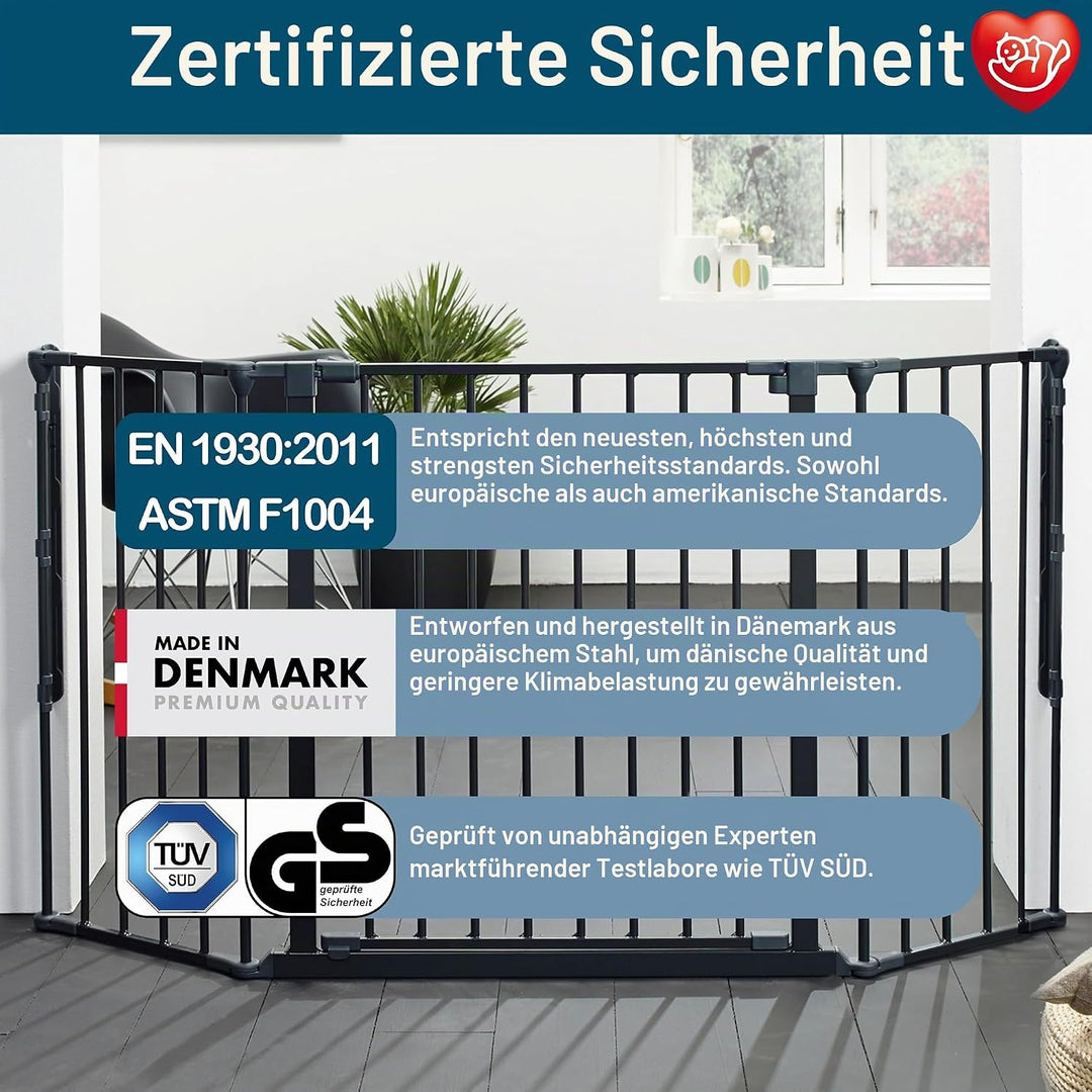 Baby Dan Konfigurationsgitter Flex M, 90 - 146 cm - Hergestellt in Dänemark + TÜV/GS geprüft, Farbe: