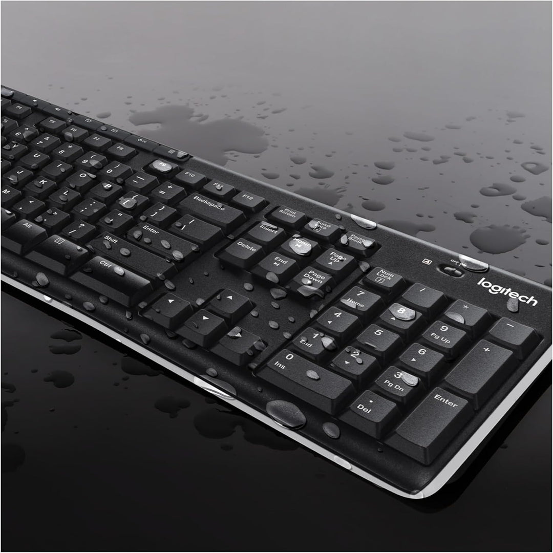 Logitech MK270 Kabelloses Set mit Tastatur und Maus für Windows, US QWERTY-Layout - Schwarz