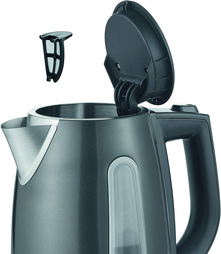 SEVERIN WK 9540 Wasserkocher (ca. 2.200 W, 1,0 L) grau-metallic/schwarz Single