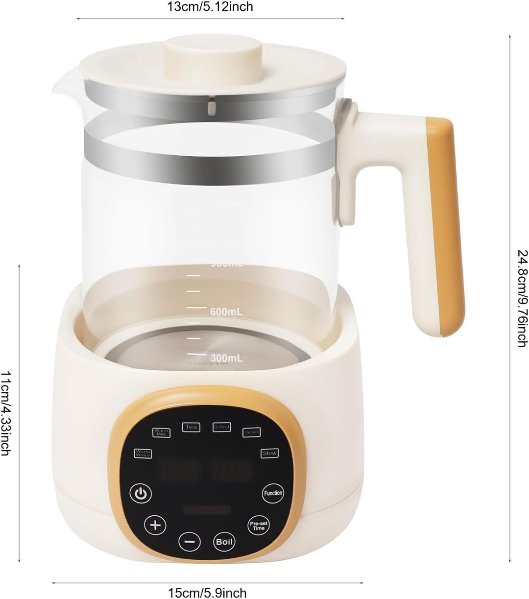 1,3L Flaschenzubereiter für Baby-Flaschenwärmer, Glas Wasserkocher 72 Stunden Thermostat Flaschenvor