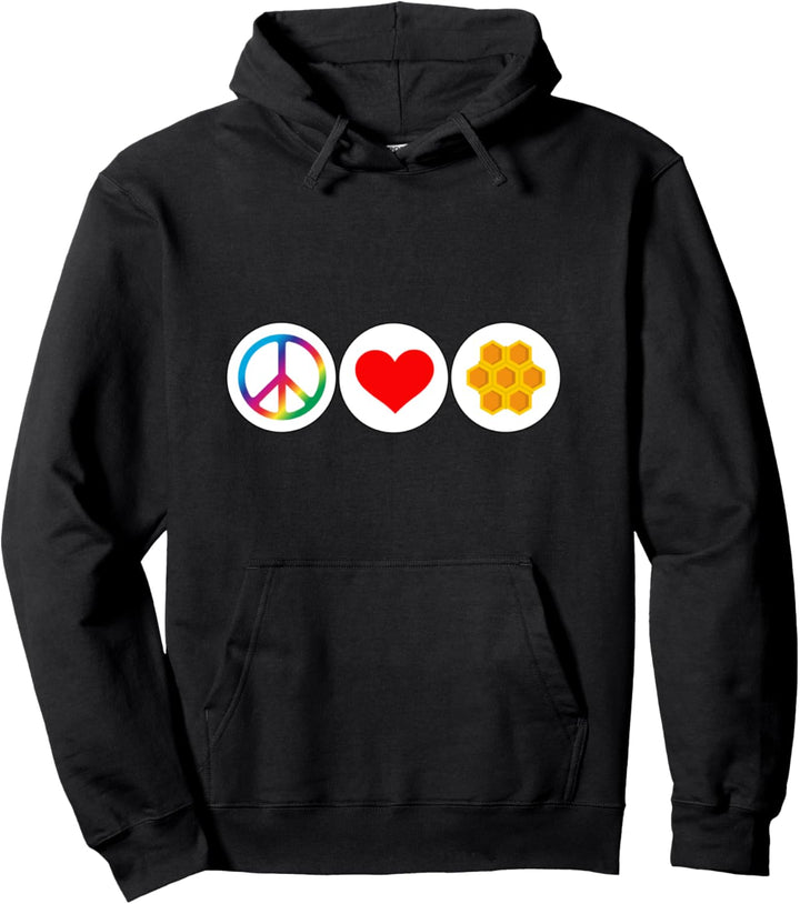 Peace Love Honey Beekeeper Beekeeping BumbleBee Pullover Hoodie