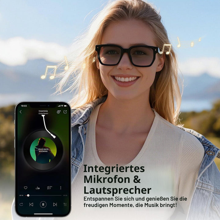2026 AI Smart Brille Für Reisen, Meetings und Business Schwarz, Schwarz