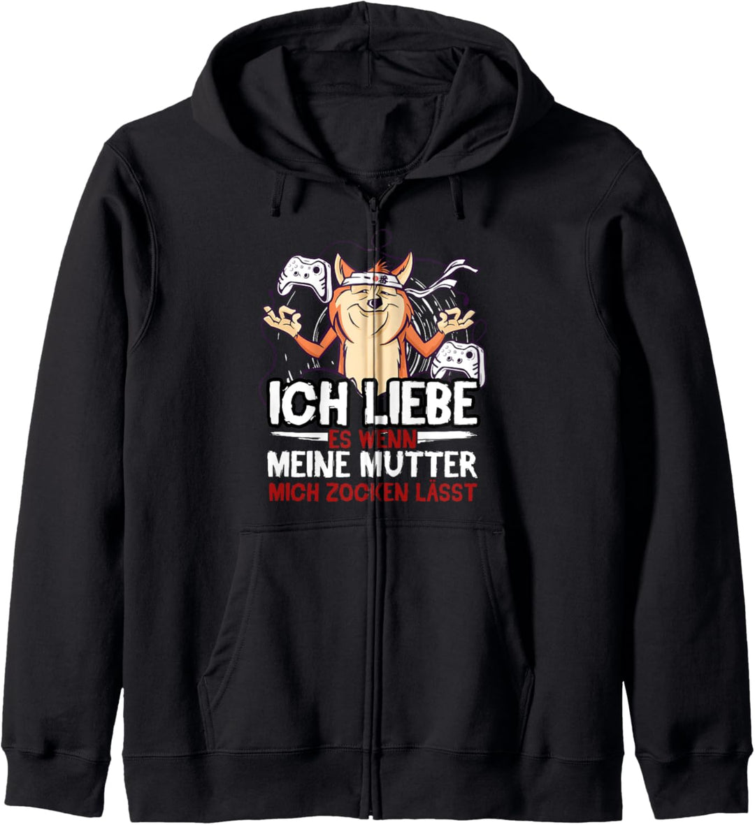Ich Liebe Es Wenn Meine Mama Mich Zocken Lässt Gamer Zocker Kapuzenjacke