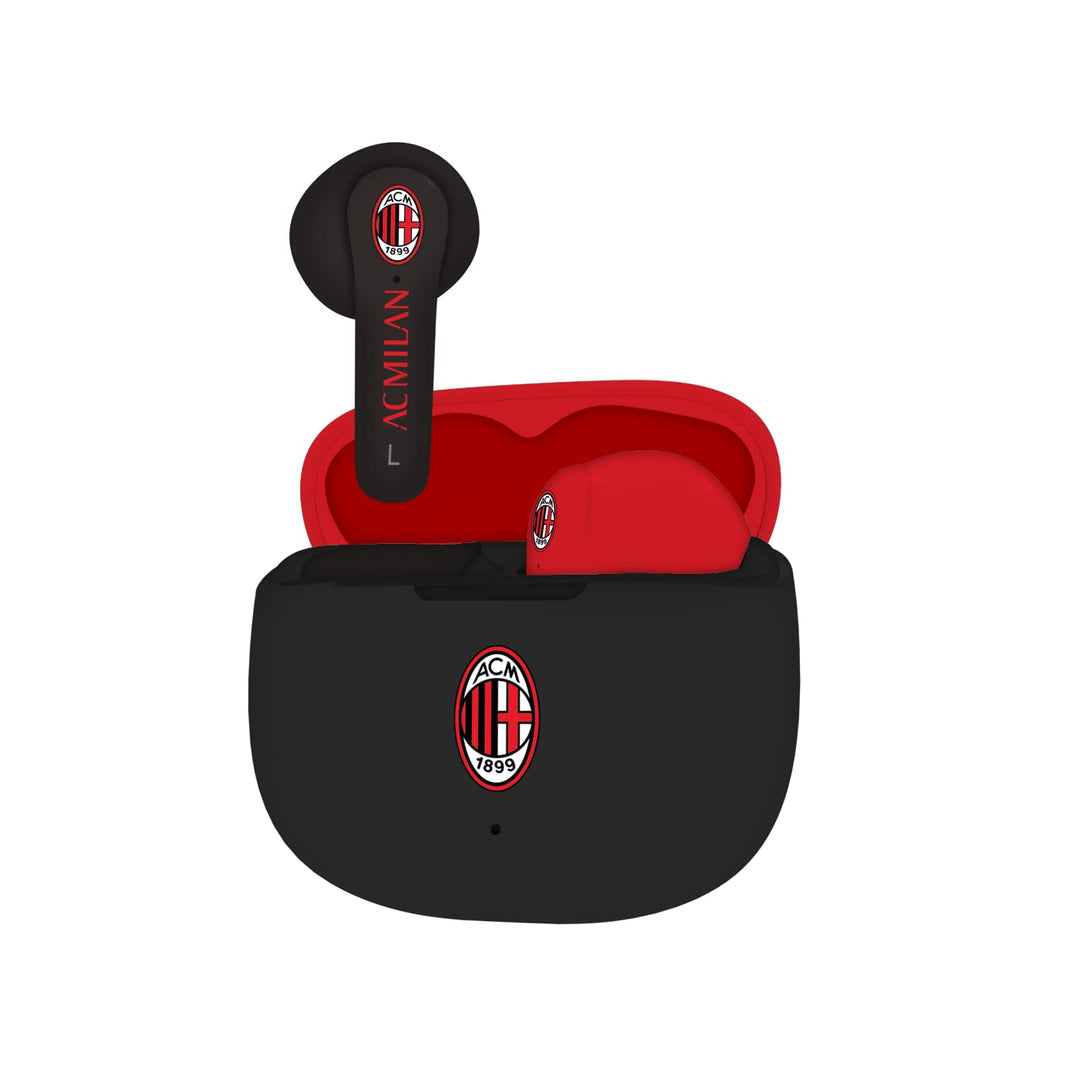 AC Milan TECHMADE Kopfhörer Kabellos In Ear, Kopfhörer mit Ladebox Rot/Schwarz