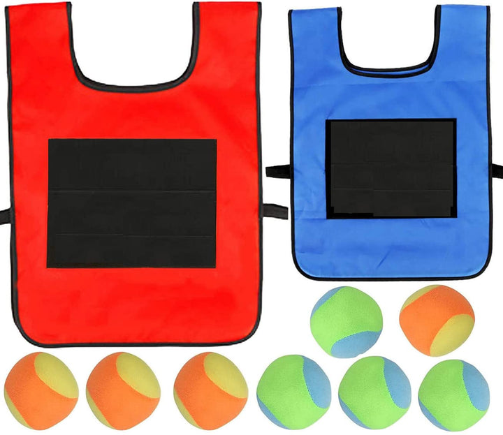 BEOIUCZZY 2 Stück Sticky Ball Weste, Völkerballspiel Set Völkerball Spielset Klettballspiel für Elte