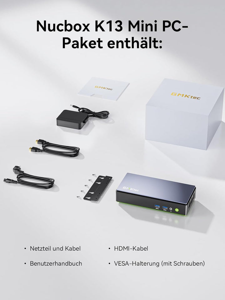 GMKtec Mini PC Intel Ultra 7 256V(8K/8T Bis zu 4.8GHz), K13 Micro PC mit 16GB DDR5 8533 1TB PCIe 4.0