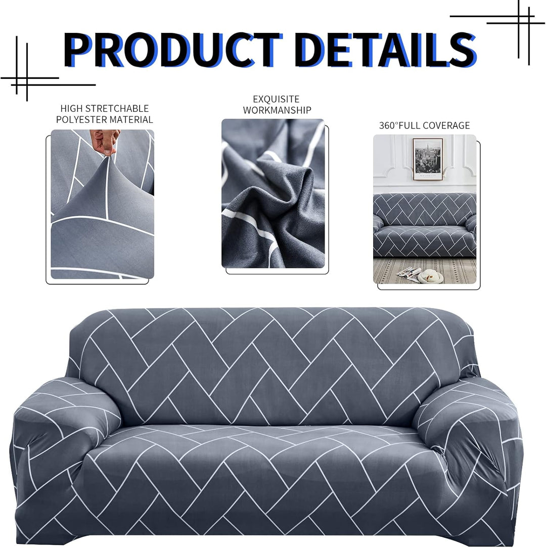 Lydevo Sofabezug 2 Sitzer Stretch Sofahusse Elastischer Sofabezug Spandex Sofa Überzug mit 2 Kissenb