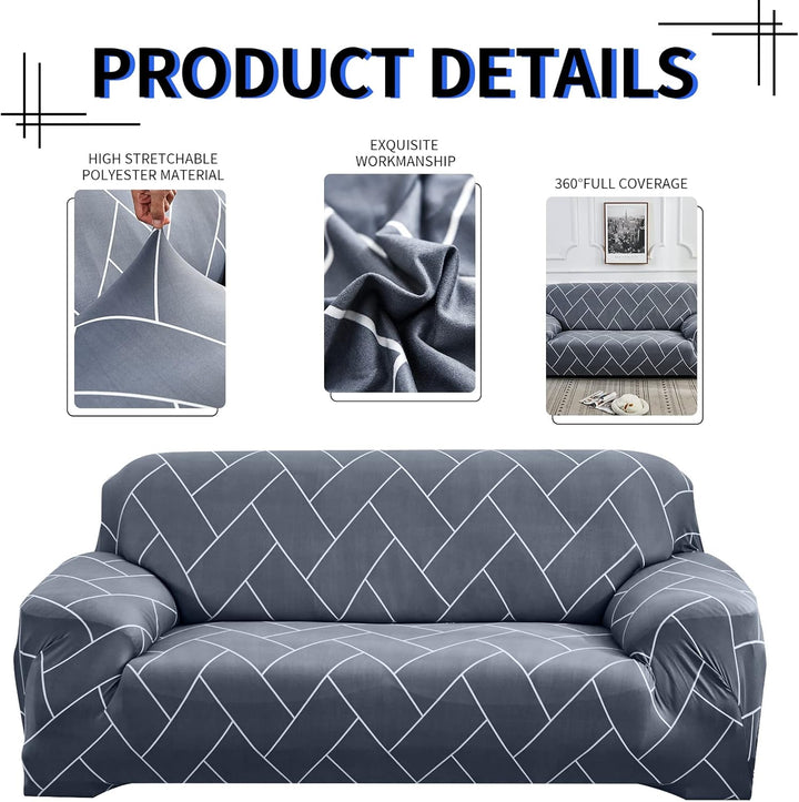 Lydevo Sofabezug 2 Sitzer Stretch Sofahusse Elastischer Sofabezug Spandex Sofa Überzug mit 2 Kissenb