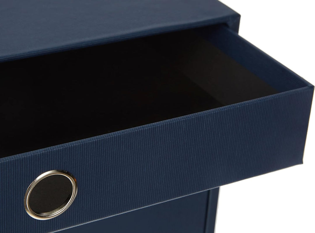 Rössler 1524452903 - S.O.H.O. 3er Schubladenbox für DIN A4, mit Griffloch, navy, Navy