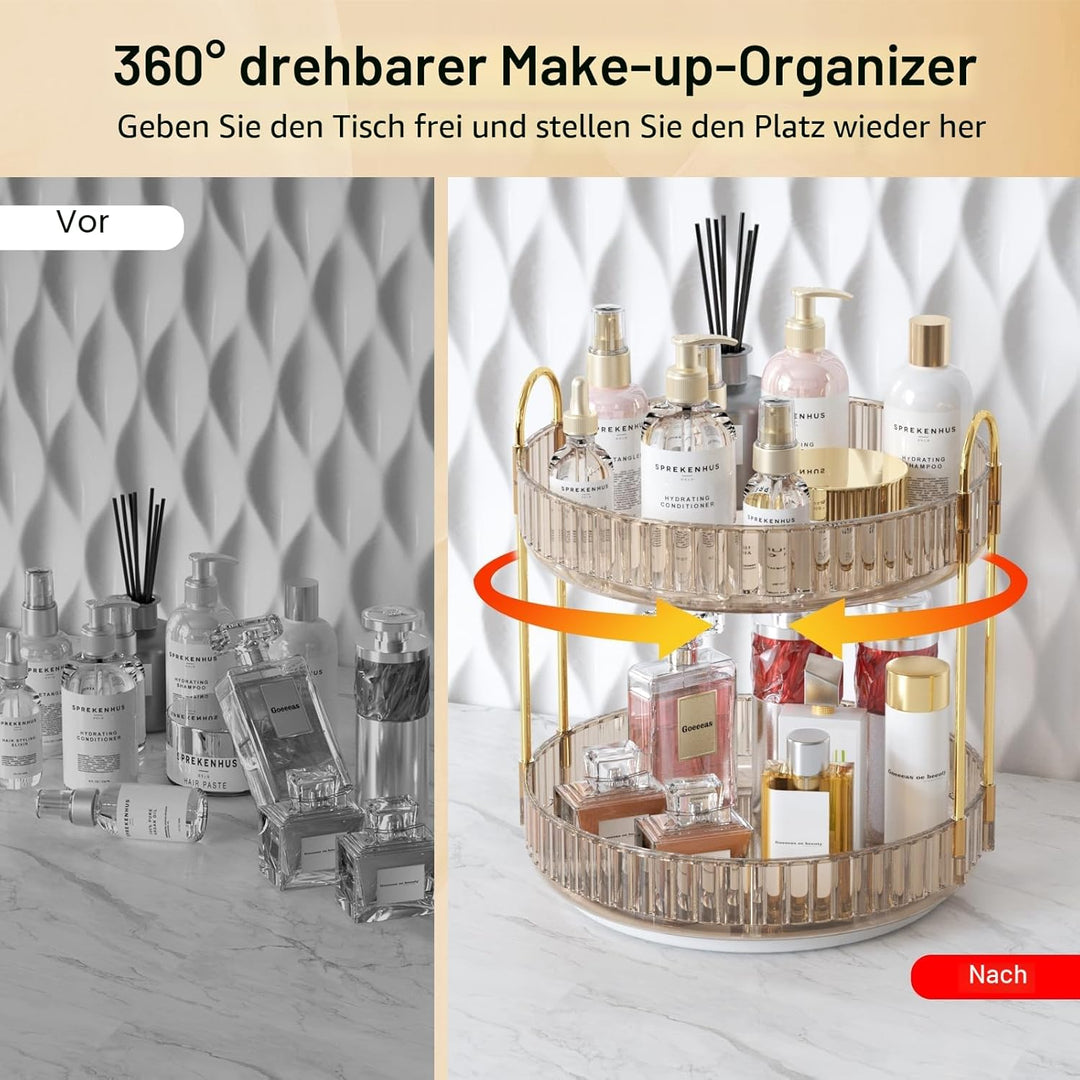 MOACC Make Up Kosmetik Organizer, 360° Drehbar Aufbewahrung, Schmink Organizers für Dresser Schminkt