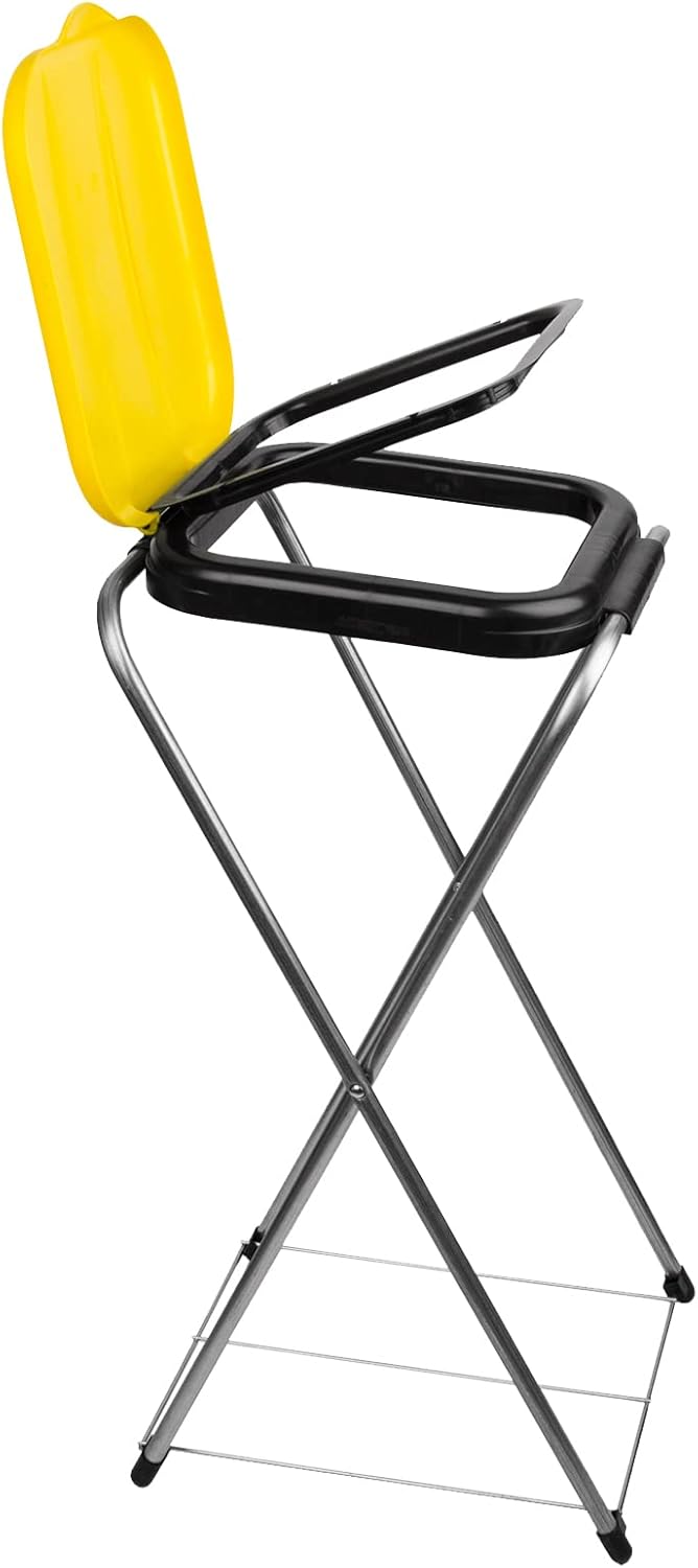 BigDean Müllsackständer EasyFix GELB 120L - Müllbeutelhalter mit Gitterboden - Müllsackhalter Metall