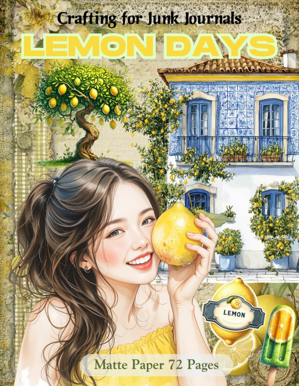 Crafting for Junk Journals Lemon Days Ephemera Book: High Quality Images Of Peoples, For Paper Craft