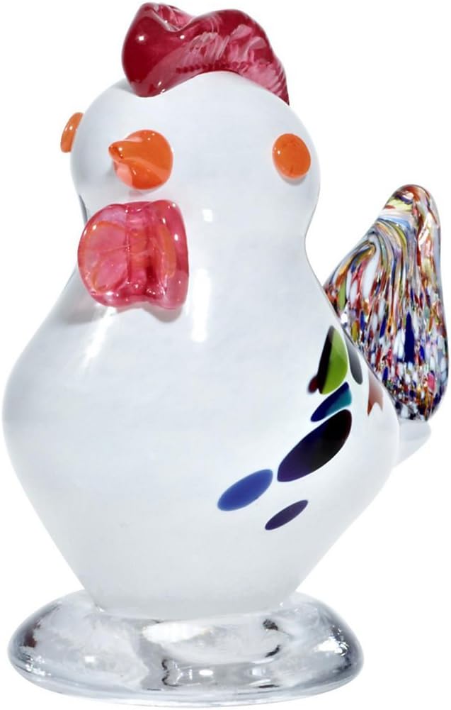 CRISTALICA Glasfigur Huhn weiss 14,5cm