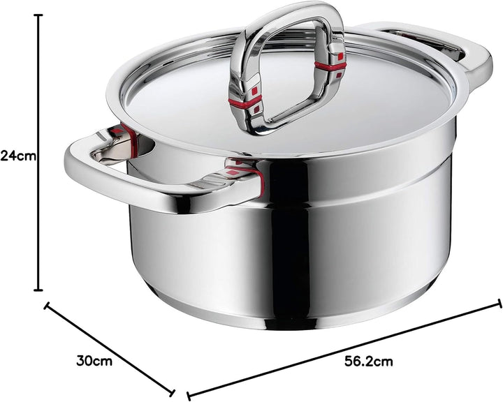 WMF Premium One Topfset Induktion 4-teilig, Kochtopf Set mit Metalldeckel, Cromargan Edelstahl polie