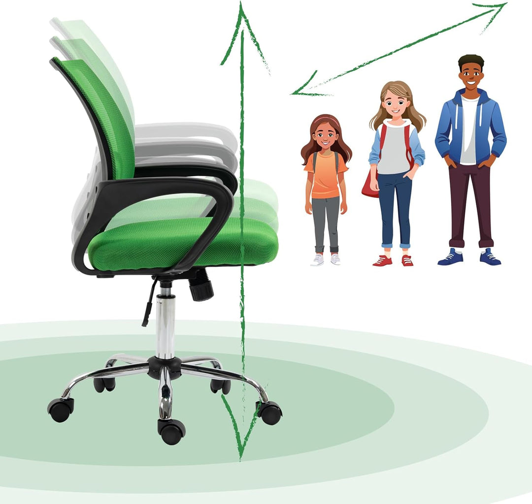 SVITA Cydney Kinder Schreibtischstuhl Bürostuhl Netzbezug Drehstuhl Stuhl Schreibtisch (Dunkelgrün),
