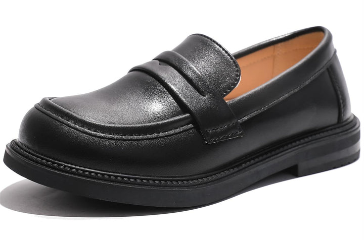 PPXID Mädchen Mokassins Slipper Prinzessin Ballerina Schule Halbschuhe 26 EU Schwarz, 26 EU Schwarz
