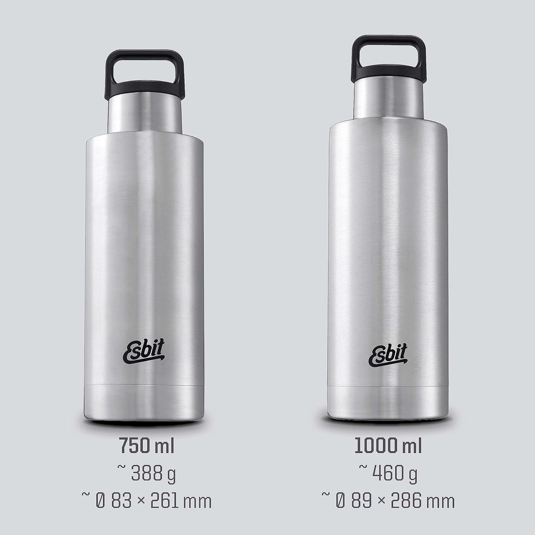 Esbit Isolierflasche Sculptor - Edelstahl Trinkflasche 750 ml - für warme und kalte Getränke 750ml O