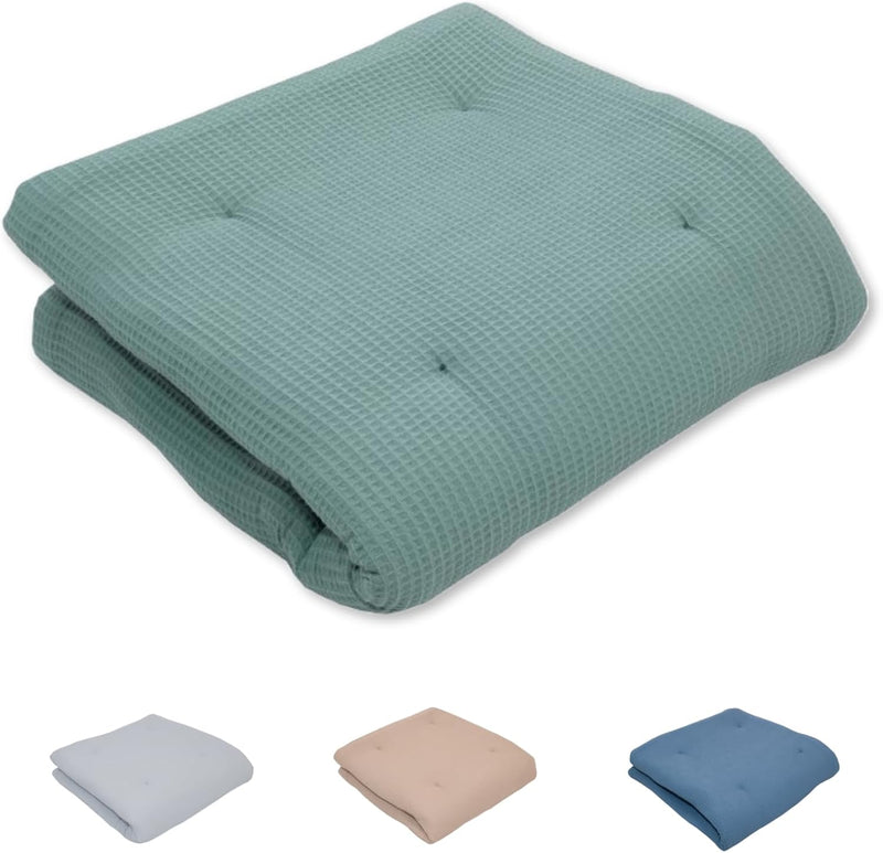 ULLENBOOM ® Baby Krabbeldecke 100x100 cm gepolstert in Salbeigrün (Made in EU) - Krabbeldecke für Ba