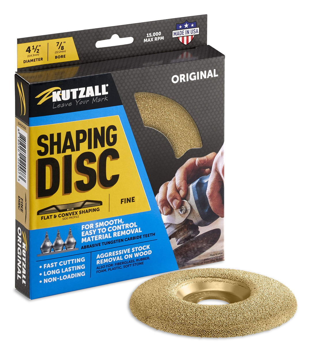 Kutzall Original Shaping Disc - Fein, 114,3mm (4-1⁄2") X 7⁄8"(22.2mm) Bohrung - Holzbearbeitungs-Win