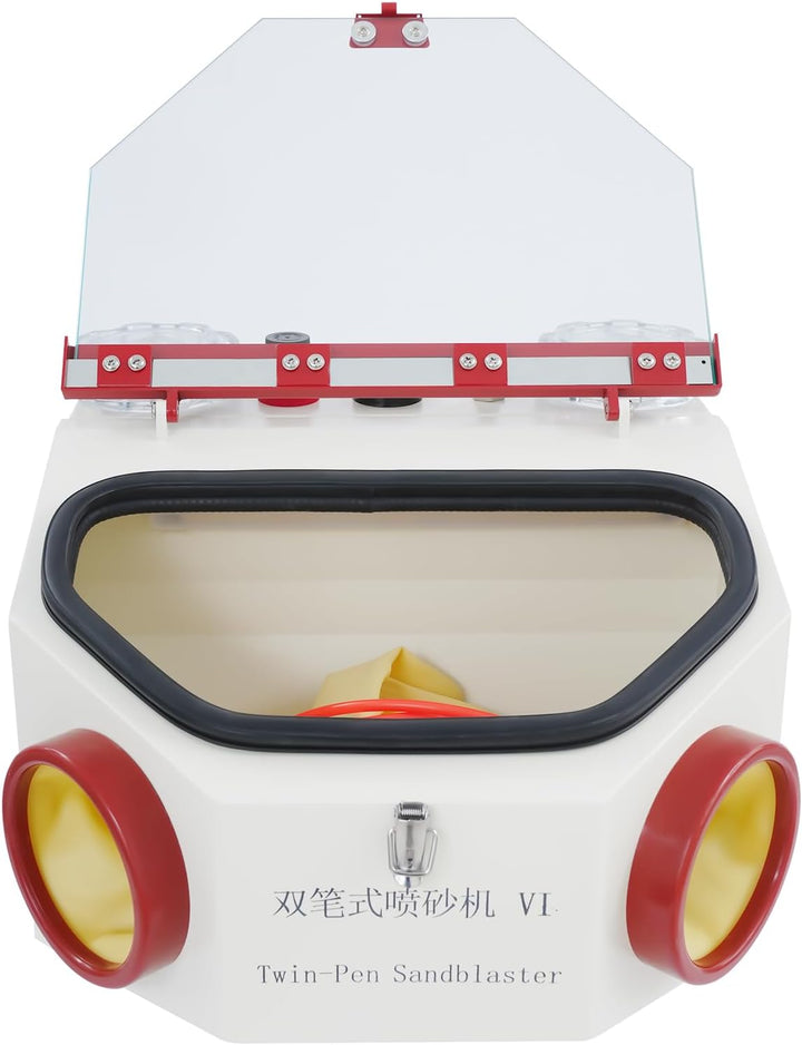 Sandstrahlkabine,Dental Lab Sandstrahlgeräte Zahntechnik Polieren Dental Double Pen Sandblaster 220V