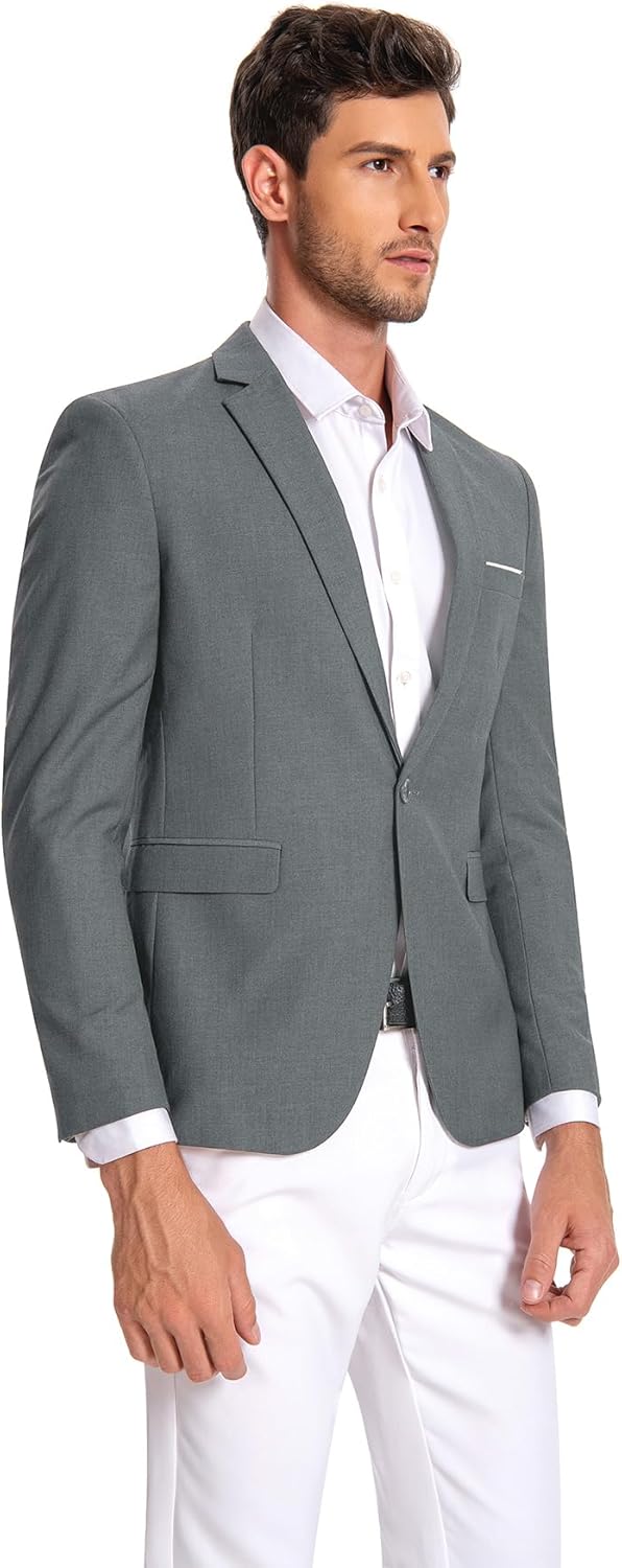 Allthemen Sakko Herren Slim Fit Anzugjacke EIN Knopf Sakko für Business XS Dunkelgrau, XS Dunkelgrau