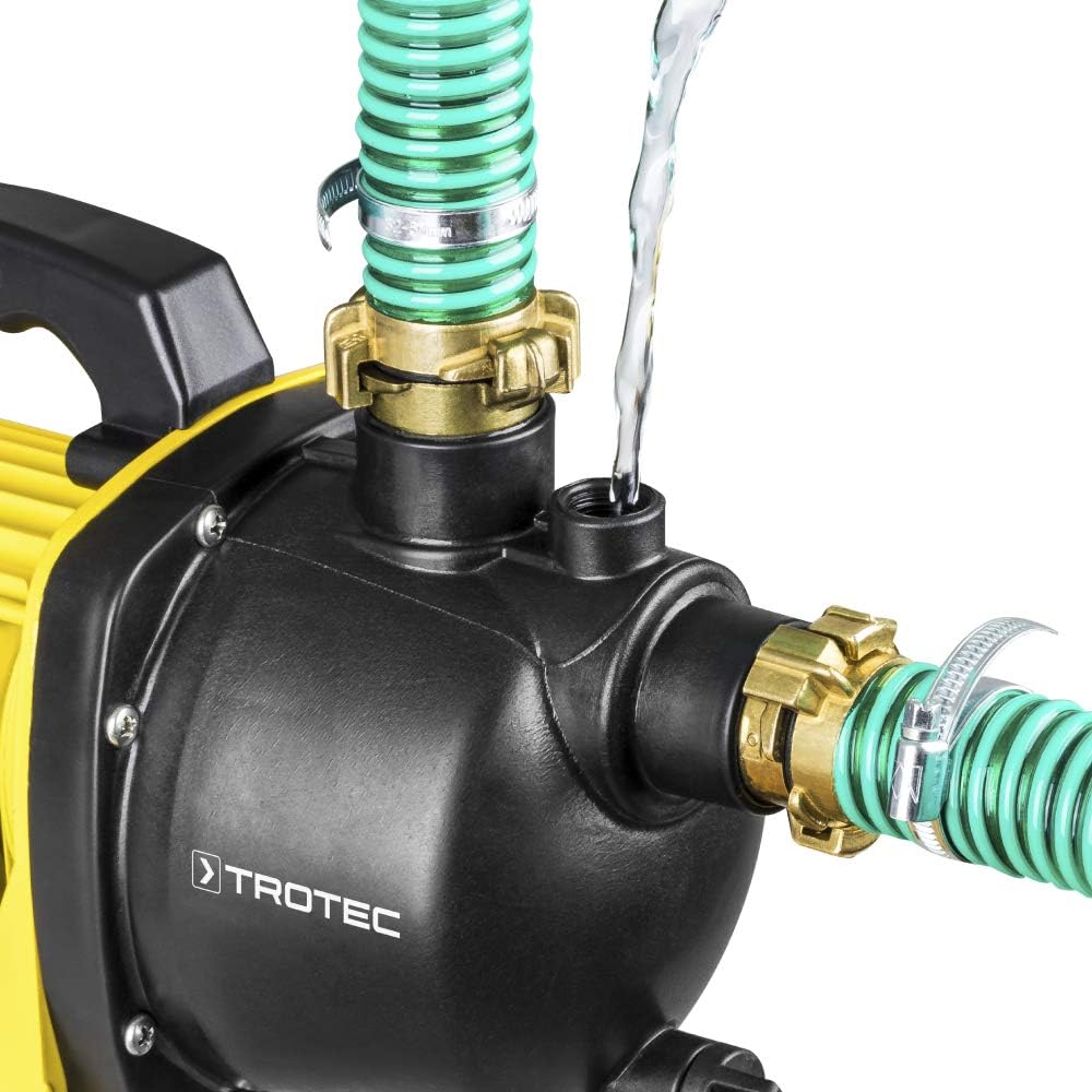 TROTEC Gartenpumpe TGP 1000 E – Pumpe mit Leistung 3300 l/h, 1000 W – Förderdruck 4,2 bar, Förderhöh