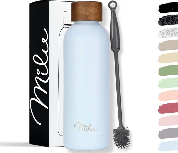 Milu Thermosflasche 500ml Isolierte Edelstahl Thermo Trinkflasche Thermoskanne Auslaufsichere Isolie