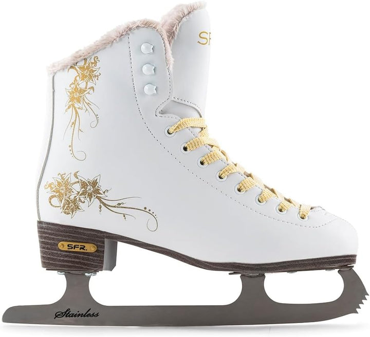 SFR Unisex Glitra Schlittschuhe 39.5 EU Weiss, 39.5 EU Weiß