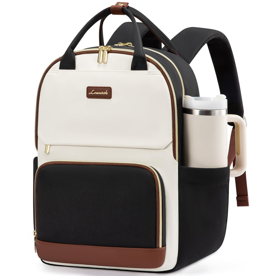 LOVEVOOK Rucksack Damen, 15.6 Zoll Laptop Schulrucksack Teenager mit Grossem Flaschenfach, Uni Schul